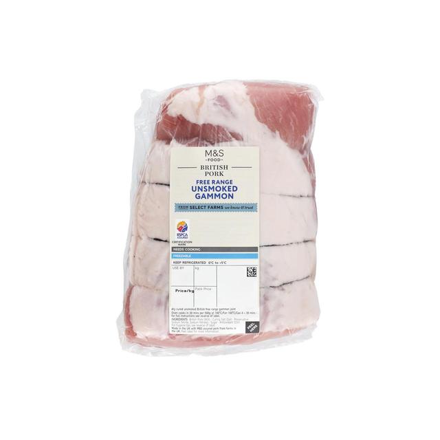 M & S Select Farms Free Range Unsmoked Gammon, Typically: 1kg