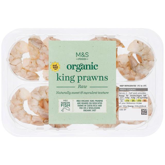 M & S Organic King Prawns, 150g