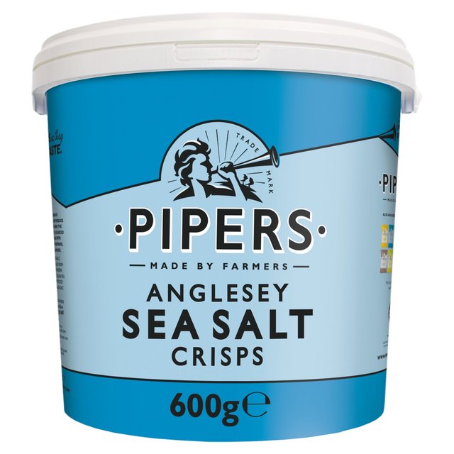 Pipers Anglesey Sea Salt Crisps Sharing Tub, 600g