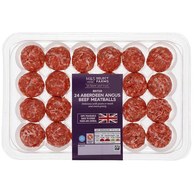 M & S Select Farms 24 Aberdeen Angus Beef Meatballs, 400g