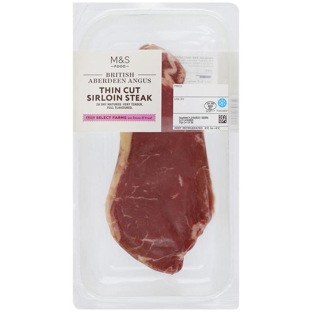 M & S Thin Cut Aberdeen Angus Sirloin Steak, 150g