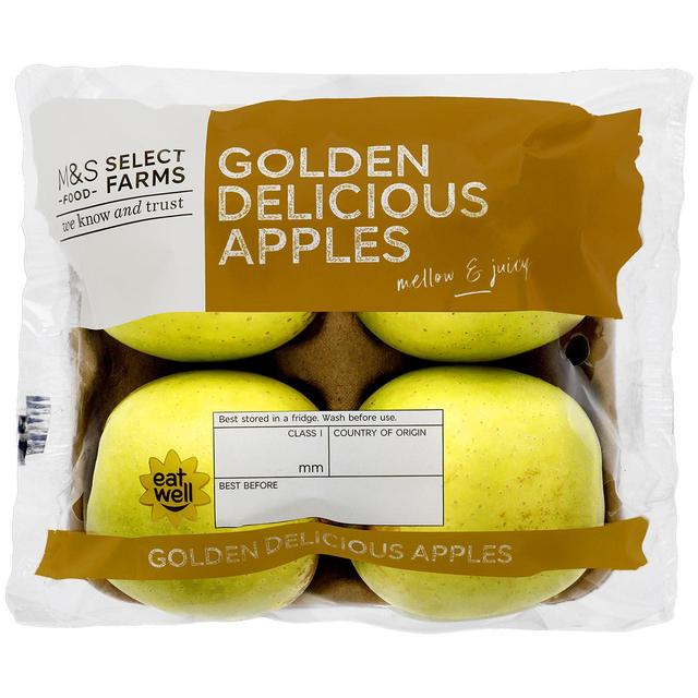 M & S Golden Delicious Apples, 4 Per Pack