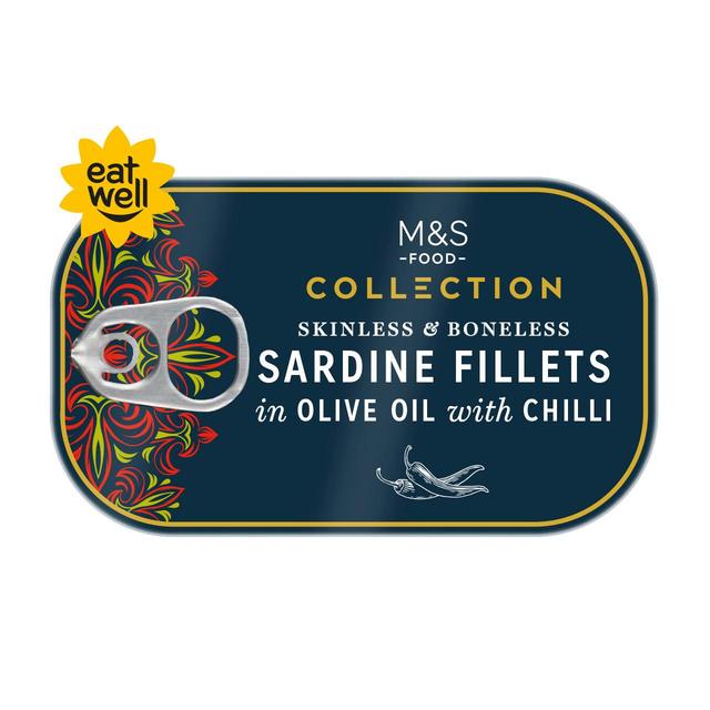M & S Sardine Fillets With Chilli, 125g