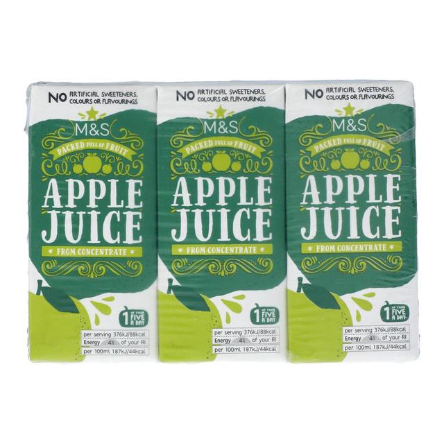 M & S Apple Juice, 3 x 200ml