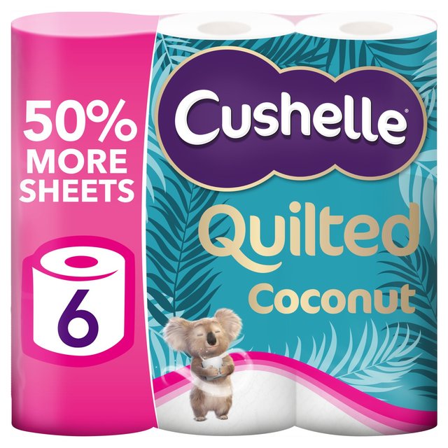 Cushelle Ultra Quilted Coconut Toilet Roll, 6 Per Pack