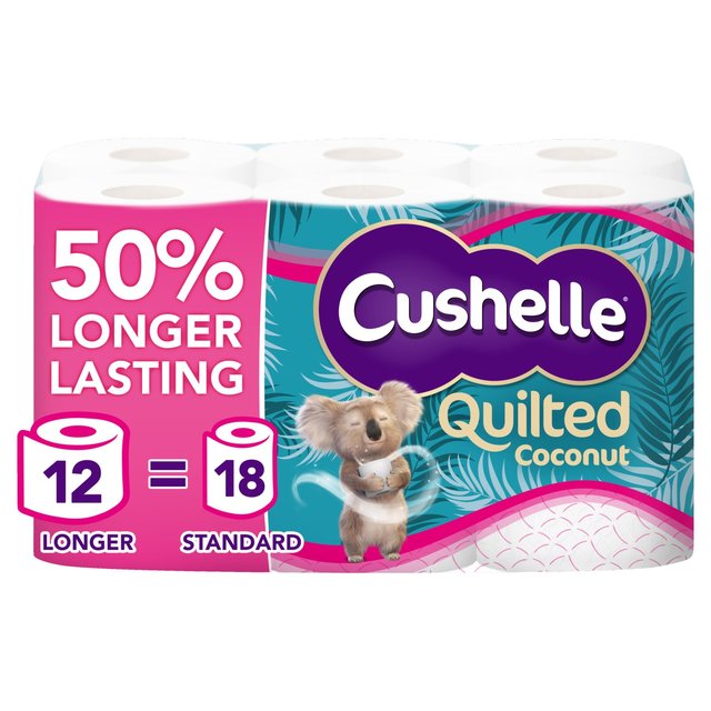 Cushelle Quilted Coconut Toilet Roll, 12 Per Pack
