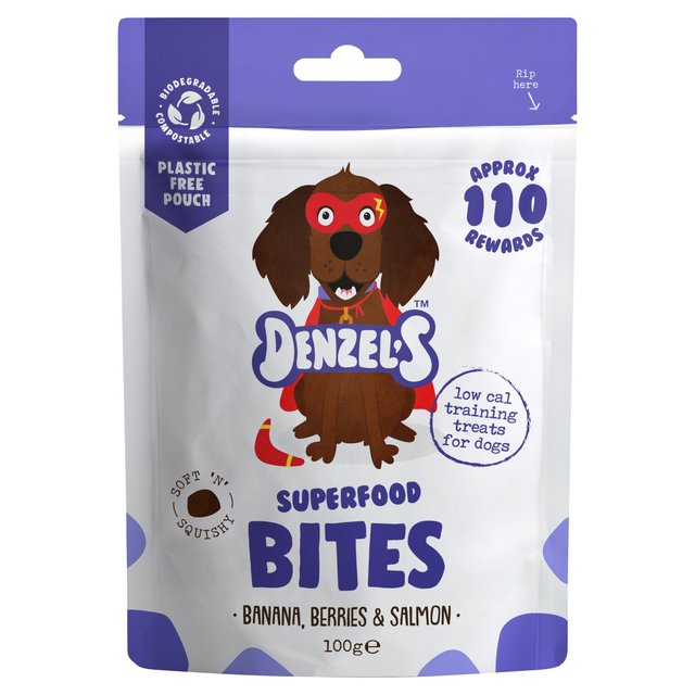 Denzel’s Superfood Training Bites, Banana, Berries & Salmon, 100g