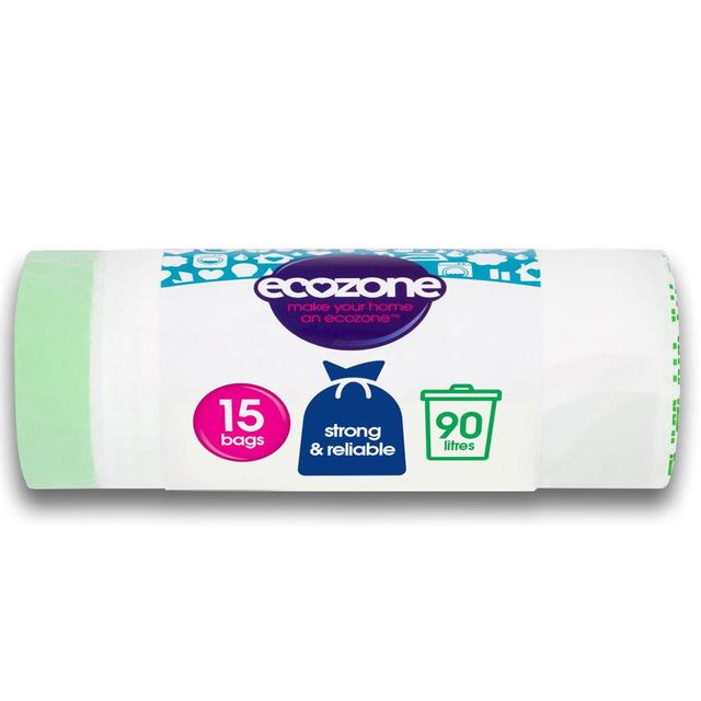 Ecozone Oxo-Biodegradable Bin Liners 90L, 15 per Pack