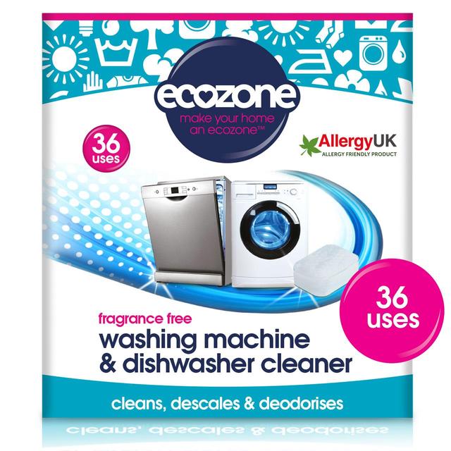 Ecozone Washing Machine & Dishwasher Cleaner Fragrance Free, 36 Per Pack