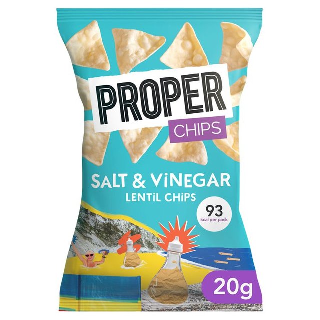 Propercorn Properchips Salt & Vinegar Lentil Chips, 20g