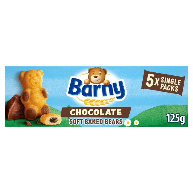 Barny Chocolate Sponge Bears Biscuits 5 Pack Multipack, 5 x 25g