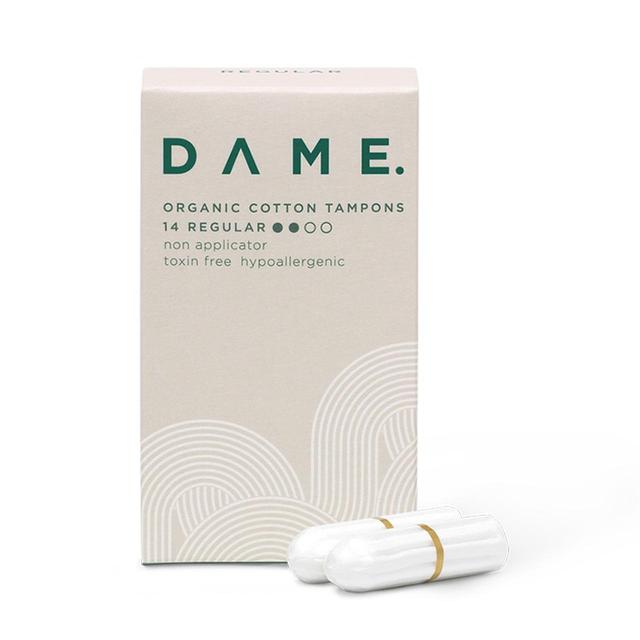 Dame Organic Cotton Tampons Regular, 14 Per Pack
