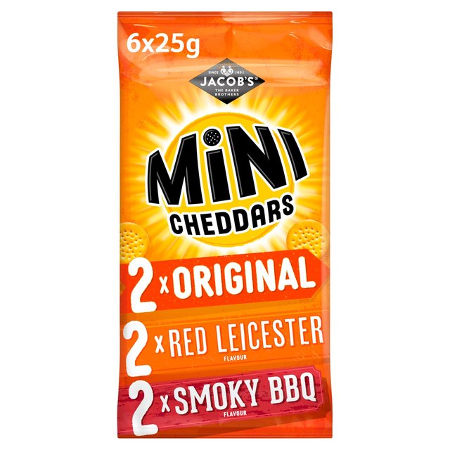 Jacob’s Mini Cheddars Variety Multipack Baked Snacks, 6 x 23g