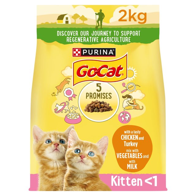 Go-Cat Kitten Dry Cat Food Chicken Milk and Veg, 2kg