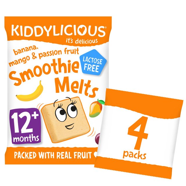 Kiddylicious Banana, Mango, Passionfruit Smoothie Melts 12 Months Multipack, 4 x 6g