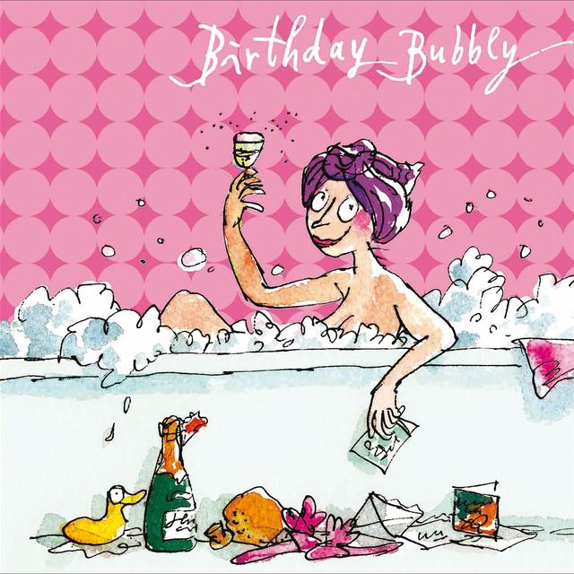 Quentin Blake Lady in Bubble Birthday Greeting Card, 160x160mm