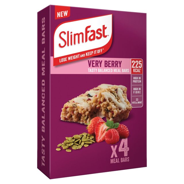 SlimFast Very Berry Meal Bar Multipack, 4 x 60g