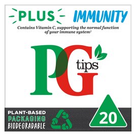 PG Tips Plus Immunity Black Tea with added vitamin C Pyramid Tea Bags | Ocado