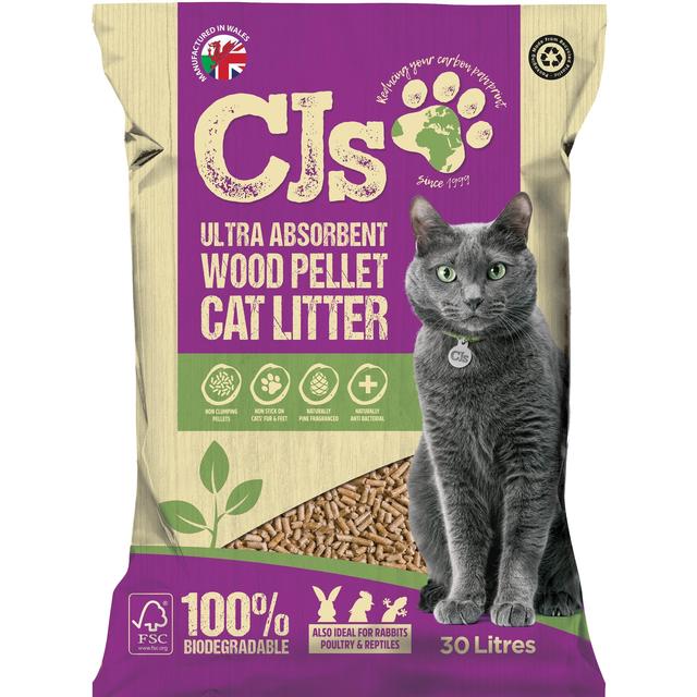 CJ’s Wood Pellet Cat Litter, 30L