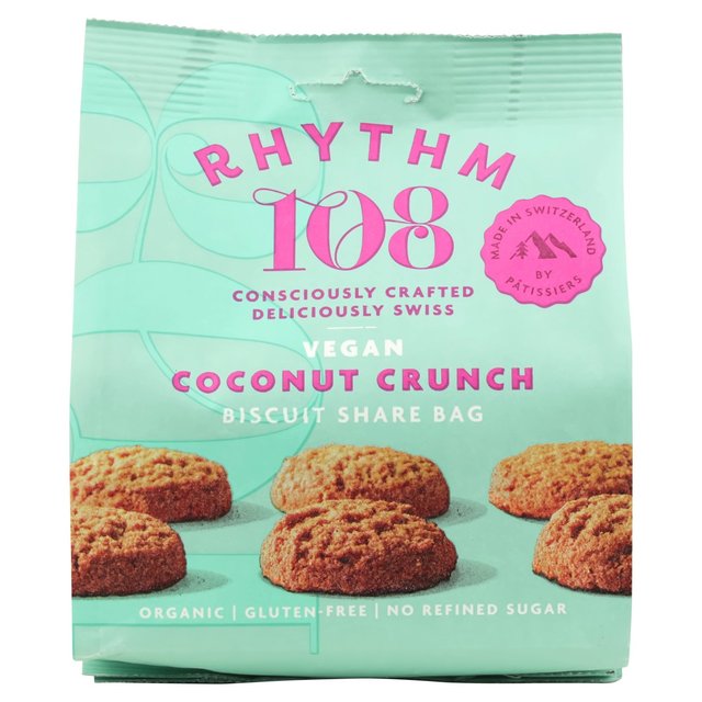 Rhythm 108 Swiss Vegan Coconut Crunch Biscuit Share Bag 135g