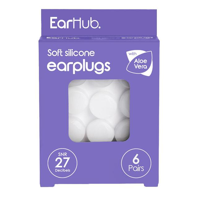 EarHub Sleepwell Soft Silicone Earplugs 6 Pair, 6 Per Pack