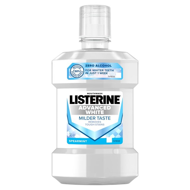 Listerine Advanced White Milder Taste Mouthwash, 1L