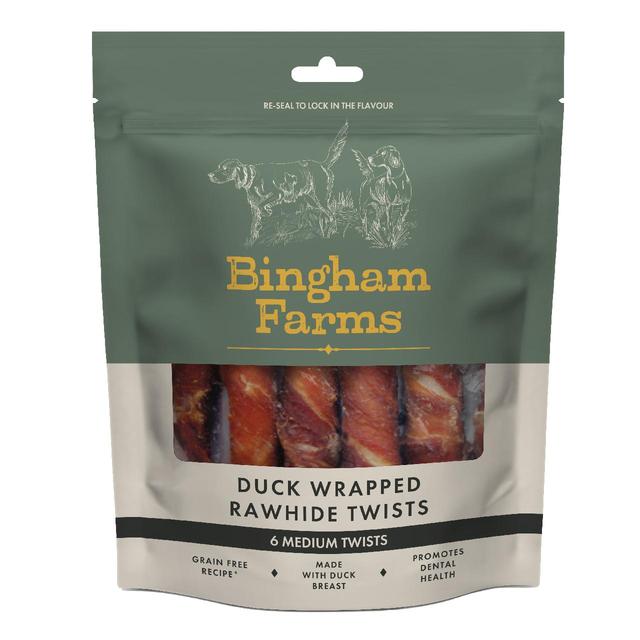 Natures Deli Duck Wrapped Rawhide Twist Medium Dog Treats, 6 per Pack