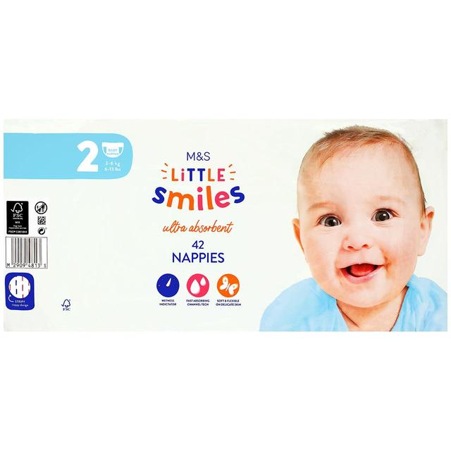 M & S Little Smiles Nappies, Size 2, 3-6kg