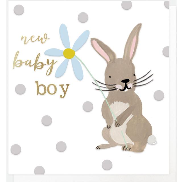 Caroline Gardner New Baby Boy Rabbit Card, 146x140mm