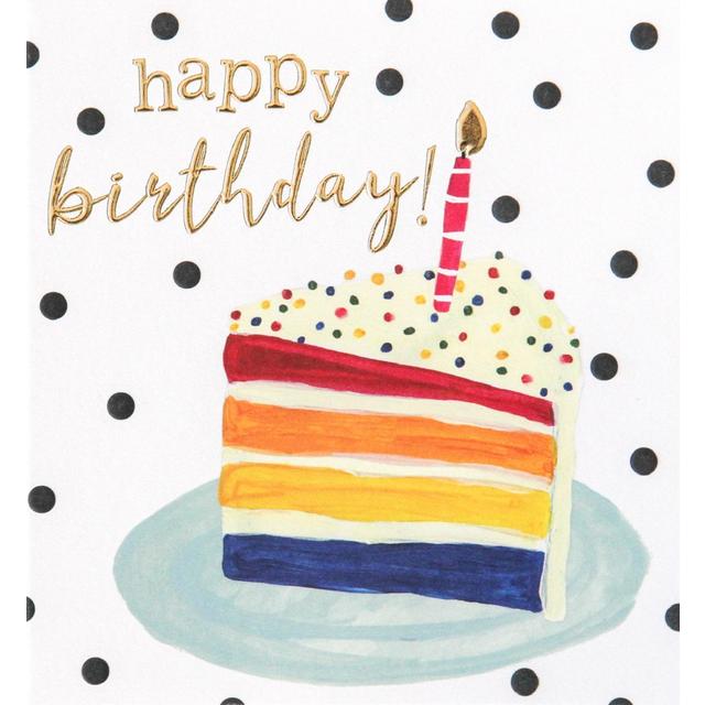 Caroline Gardner Rainbow Birthday Cake Card, 146x140mm