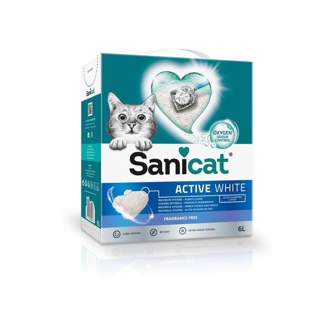 Sanicat Active White Unscented Cat Litter, 6L
