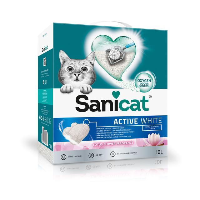 Sanicat Active White Lotus Flower Cat Litter, 10L