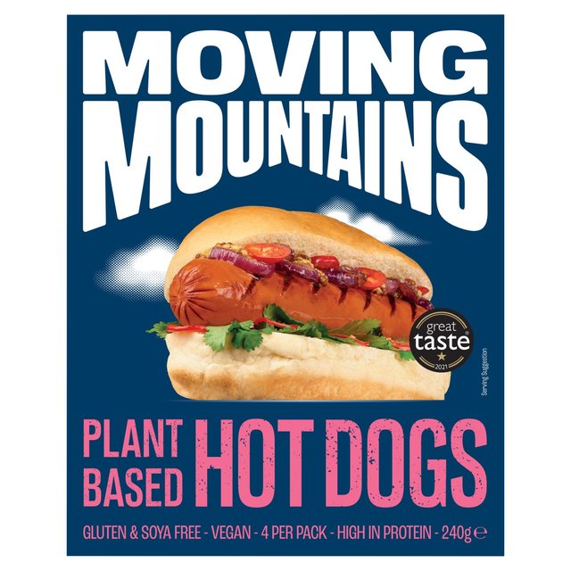 Moving Mountains Plant-Based Hot Dogs, 4 x 60g