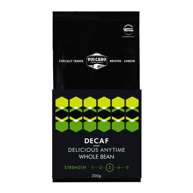 Volcano Coffee Works Decaf Delicious Anytime Coffee Beans, 200g