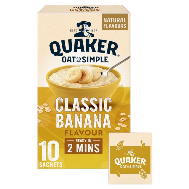 Quaker Oat So Simple Banana Porridge Cereal Sachets, 35gx10