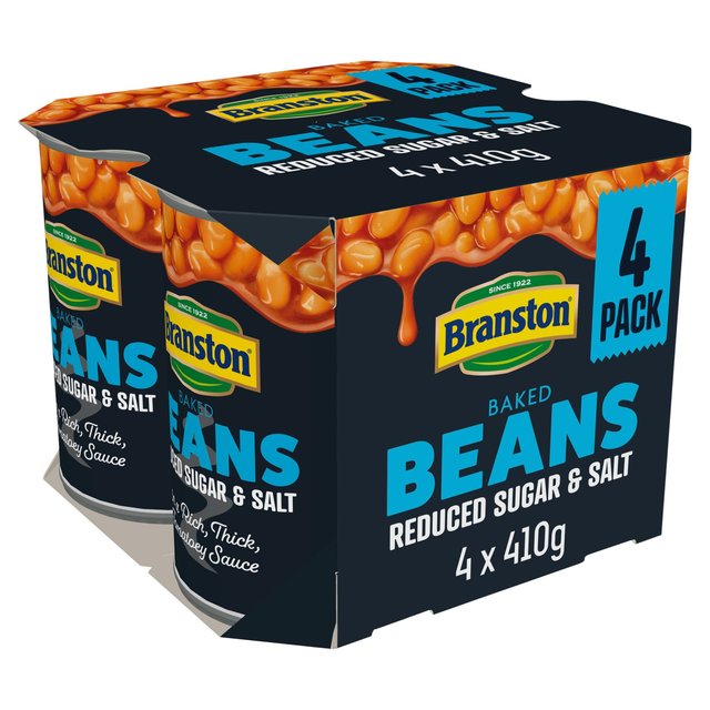 Branston Beans Reduced Salt and Sugar, 4 x 410g