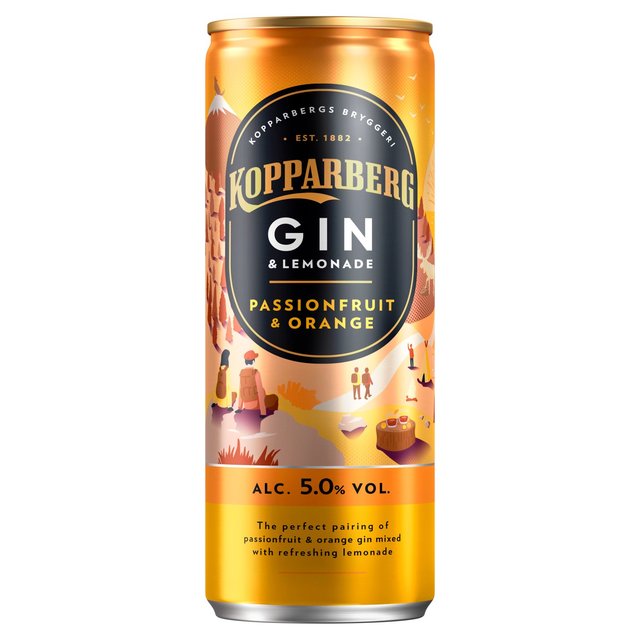Kopparberg Passionfruit & Orange Gin & Lemonade, 250ml