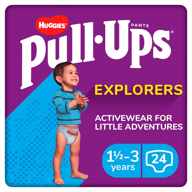 Huggies Pull-Ups Explorers Boys Nappy Pants, Size 4-5+, 1.5-3 Years, 1.5-3 Years, Size 4-5+, 1.5-3 Years