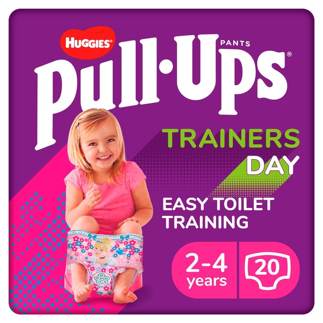 Huggies Pull-Ups Trainers Day Girls Nappy Pants, Size 5-6+ (2-4