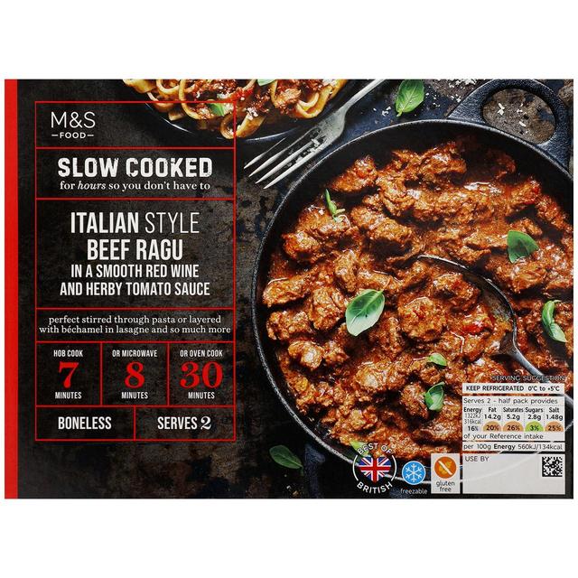 M & S Slow Cooked Italian Style Beef Ragu, 472g