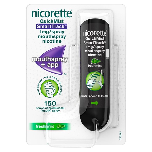 Nicorette Smart Track Single, Single Pack, 150 Sprays, Stop Smoking Aid, 1 x 150 Sprays