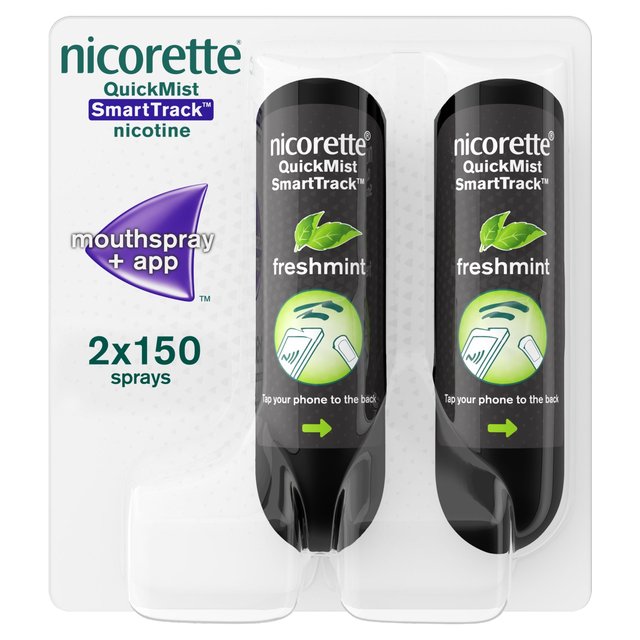 Nicorette Smart Track Single, Duo Pack, 150 Sprays x 2, Stop Smoking Aid, 2 x 150 Sprays