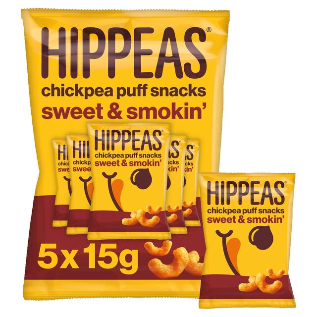 Hippeas Chickpea Puffs, Sweet & Smokin’ Multipack, 5 x 15g