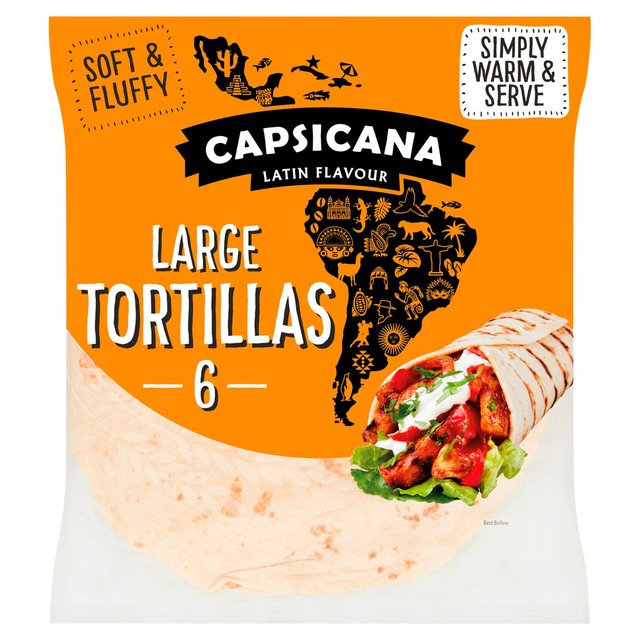 Capsicana Large Fajita Tortilla Wraps, 6 Per Pack