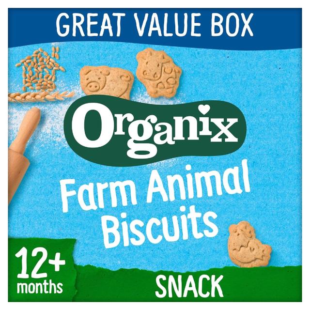 Organix Farm Animal Biscuits, 12 Mths Value Box, 100g