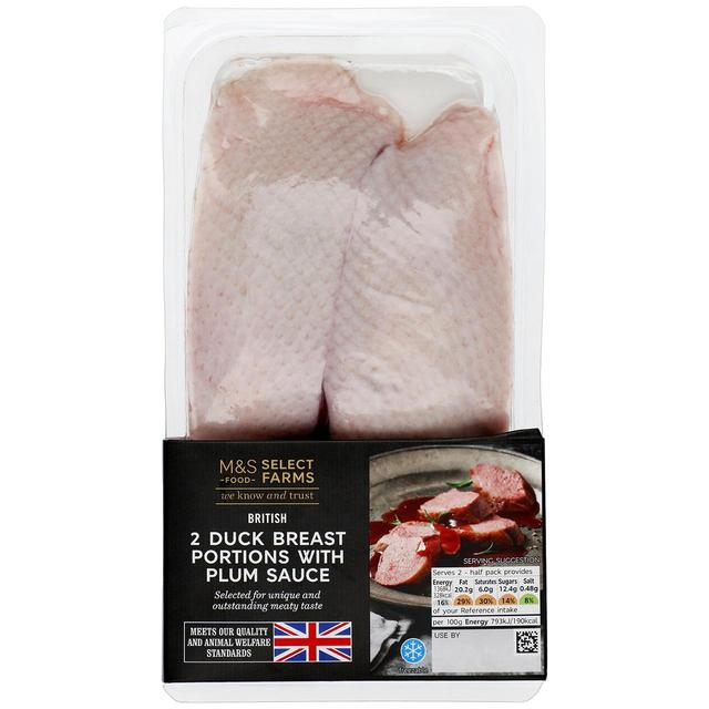 M & S 2 British Duck Breasts With Plum Sauce, 380g