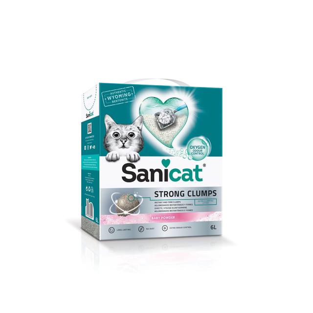Sanicat Strong Clumps Baby Powder Scent Cat Litter, 6L