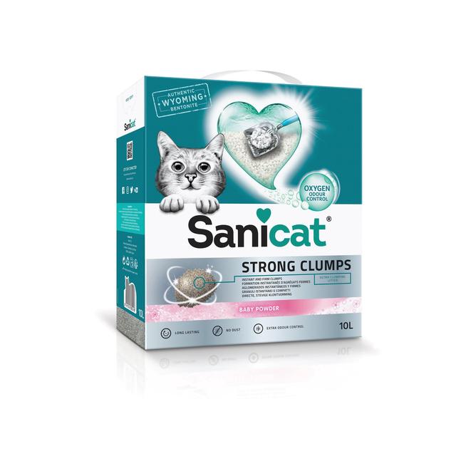 Sanicat Strong Clumps Baby Powder Scent Cat Litter, 10L