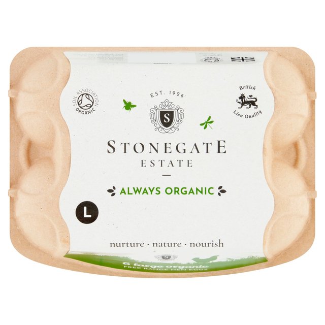 Stonegate Estate Organic Large Free Range Eggs, 6 Per Pack