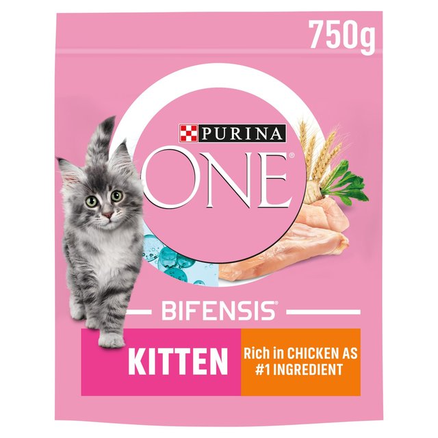 Purina ONE Kitten Dry Cat Food Chicken and Wholegrain, 750g